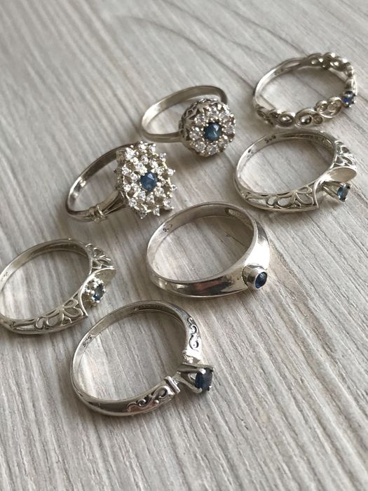 Кольцо сапфир серебро