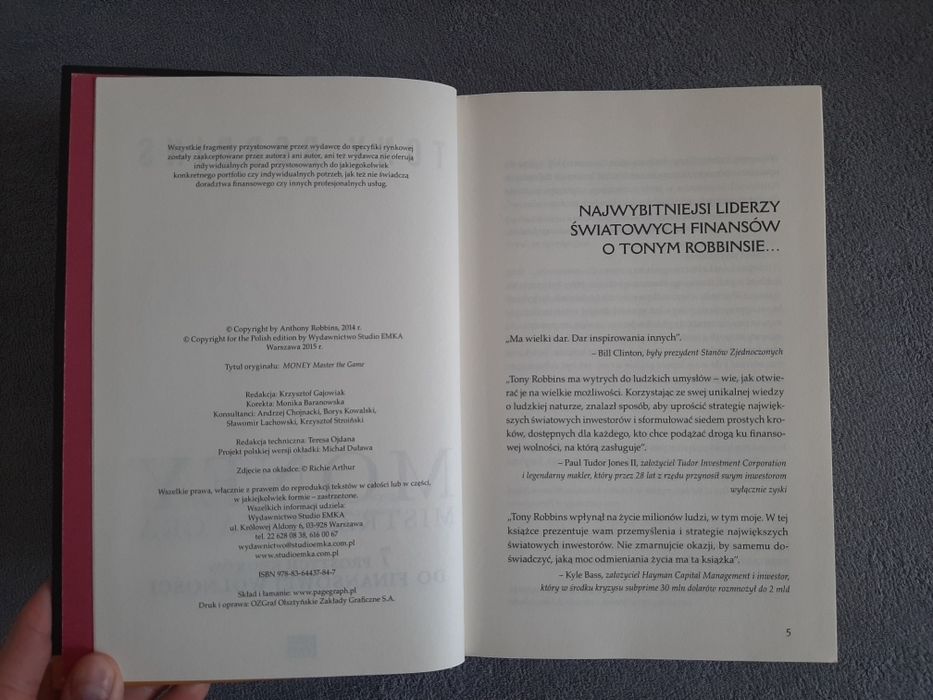 Money Mistrzowska Gra Tony Robbins