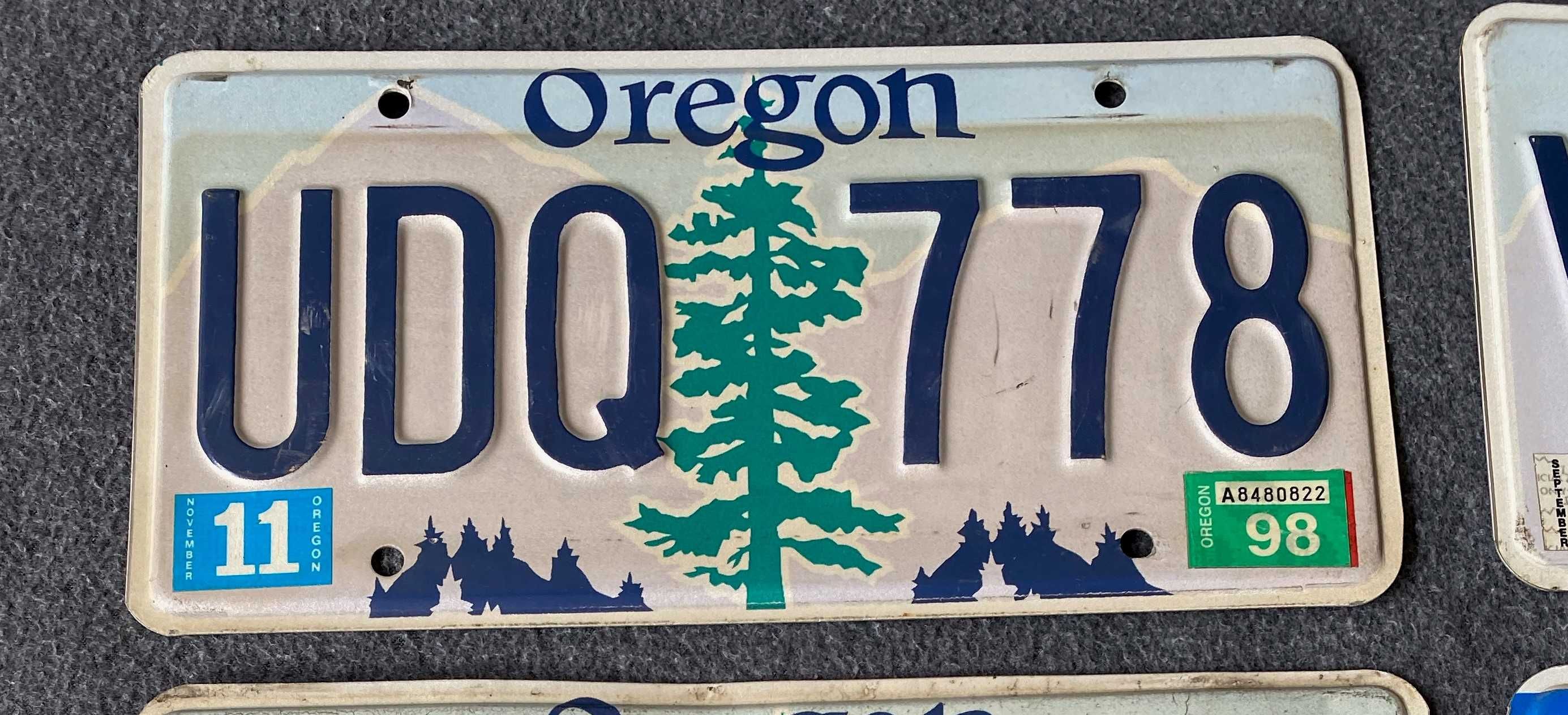 USA tablica rejestracyjna Oregon 778