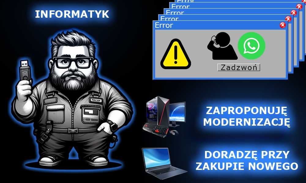 INFORMATYK Usługi - NAPRAWA Laptopów i Komputerów - Racibórz i okolice