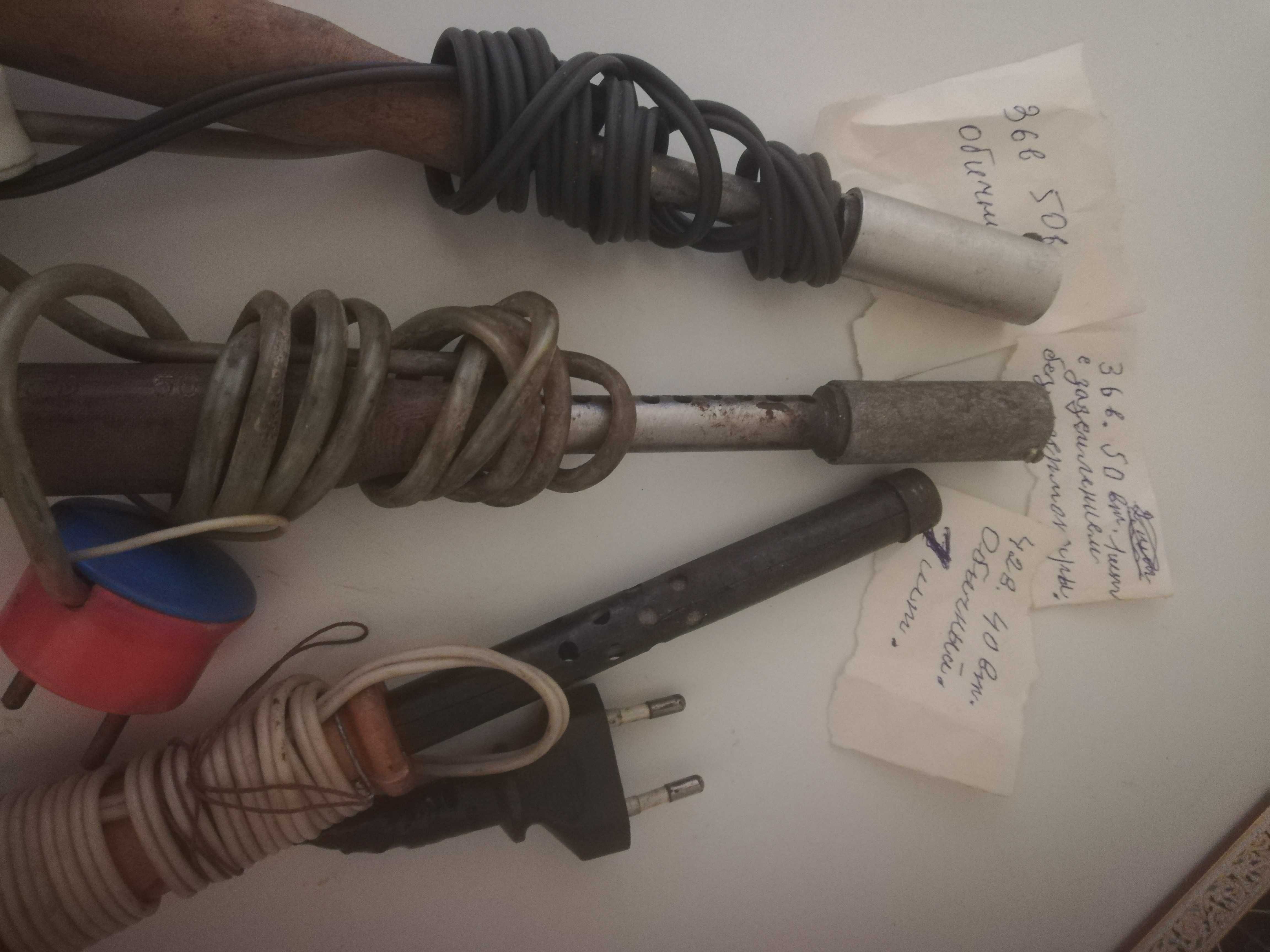 Паяльники СССР, ел.обжигалки для ізоляції проводів, припой ПОС-61