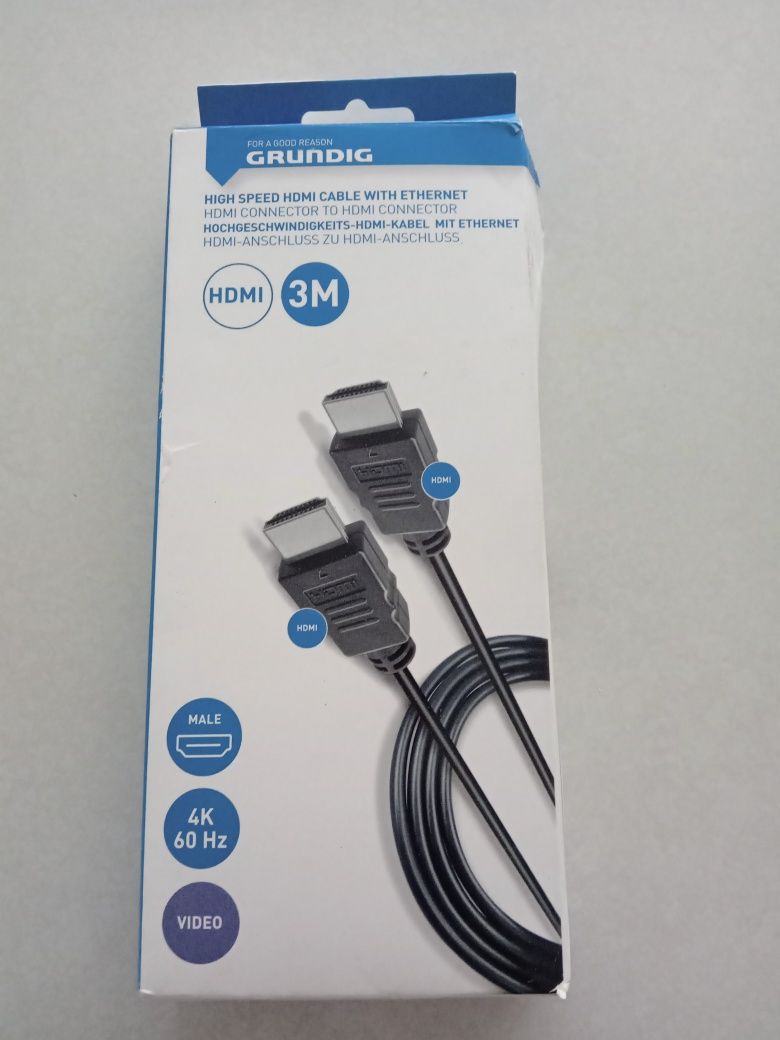 Kabel Hdmi 3 metry Grundig, nowy