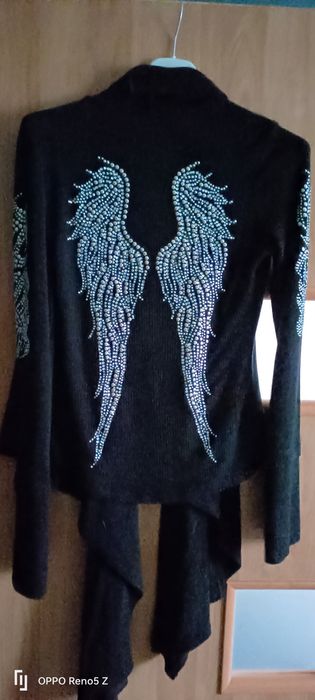 Narzutka kardigan damski stan bardzo dobry rozmiar M, L materiał cotto