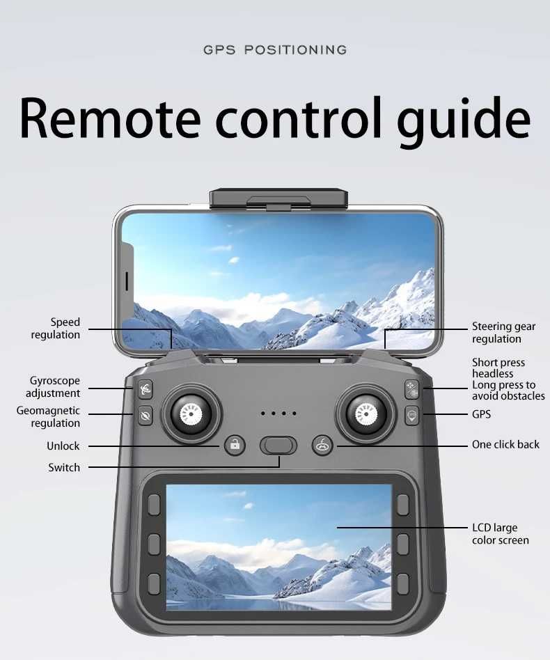 Dron L600-1 PRO MAX 3-Axis Gimbal GPS WiFi LCD SD w pilocie.