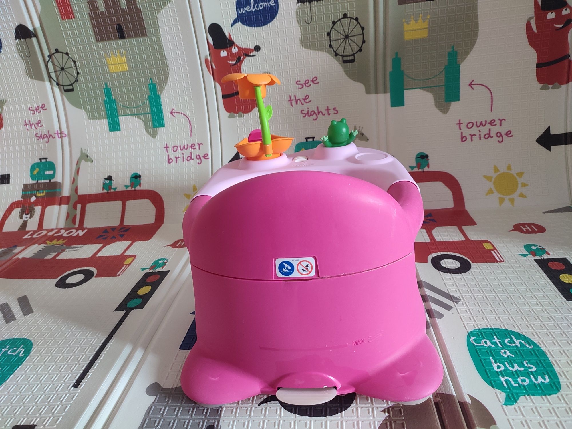 Стільчик для ванни Smoby Жабка рожевий з ігровою панеллю Smoby