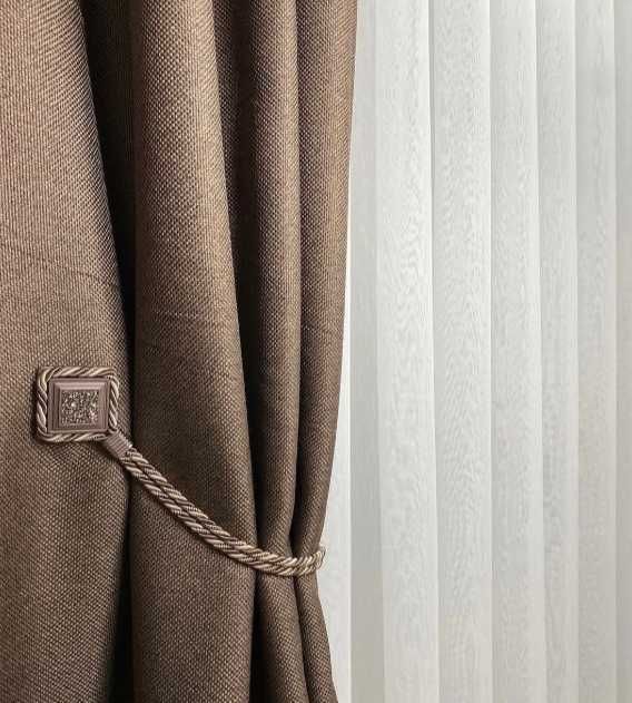 комплект штор блекаут матові темно коричневі 150\270 2 шт