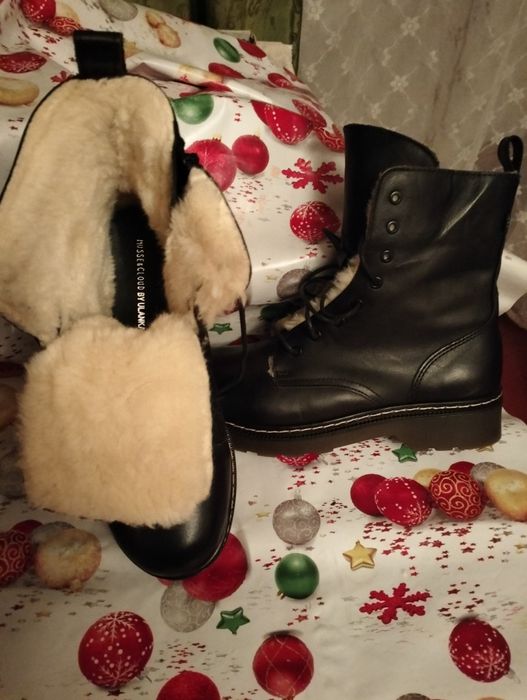 Кожаные, жен.,42р.,зимние ботиночки