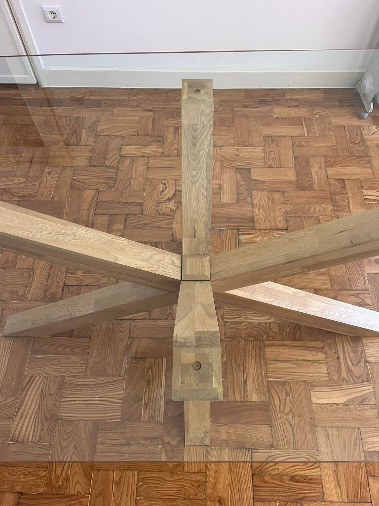 Mesa jantar de vidro