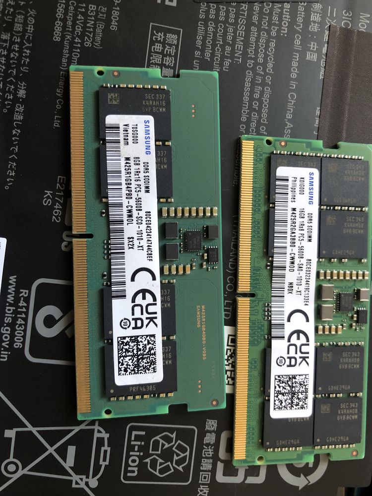 ОЗУ Samsung DDR5 5600MHz 8Gbx2  (16Gb)  SODIMM пара-700грн