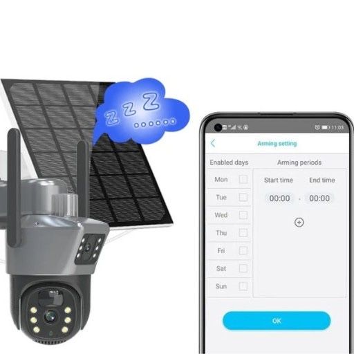 Zewnętrzna kamera solarna 4K HD dwa obiektywy 8MP Karta SIM 4G LTE