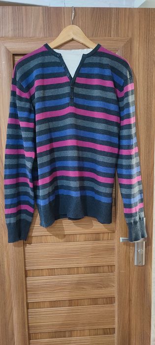 Sweterek w paski rozm L -XL wymiary na fotkach