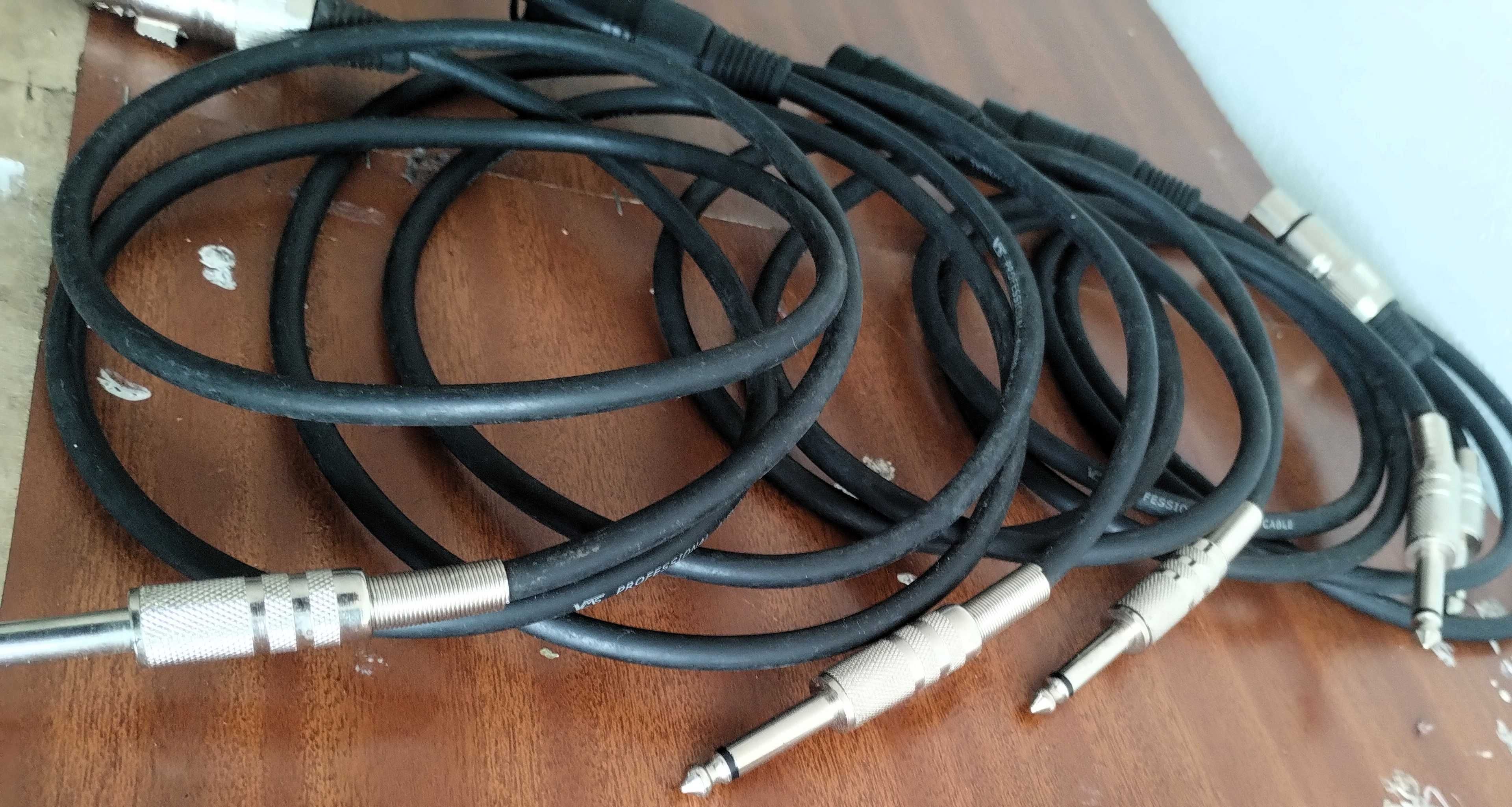 Conjunto 9 Cabos Audio Jack XLR Micro Amplificador Guitarra