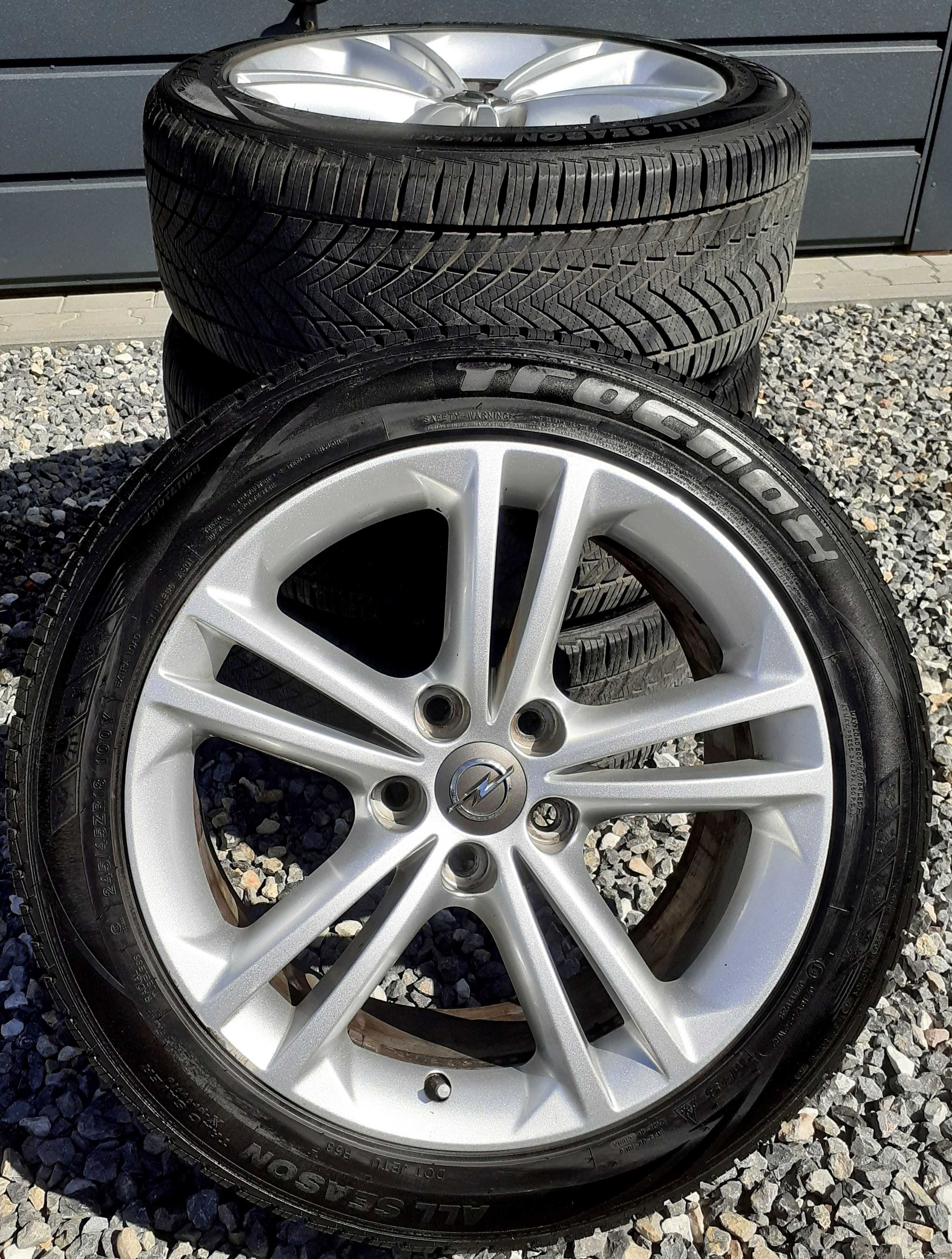 Alufelgi OPEL 18 Bdb Stan Opony Wielosezonowe 245/45/18 5 x 120 !