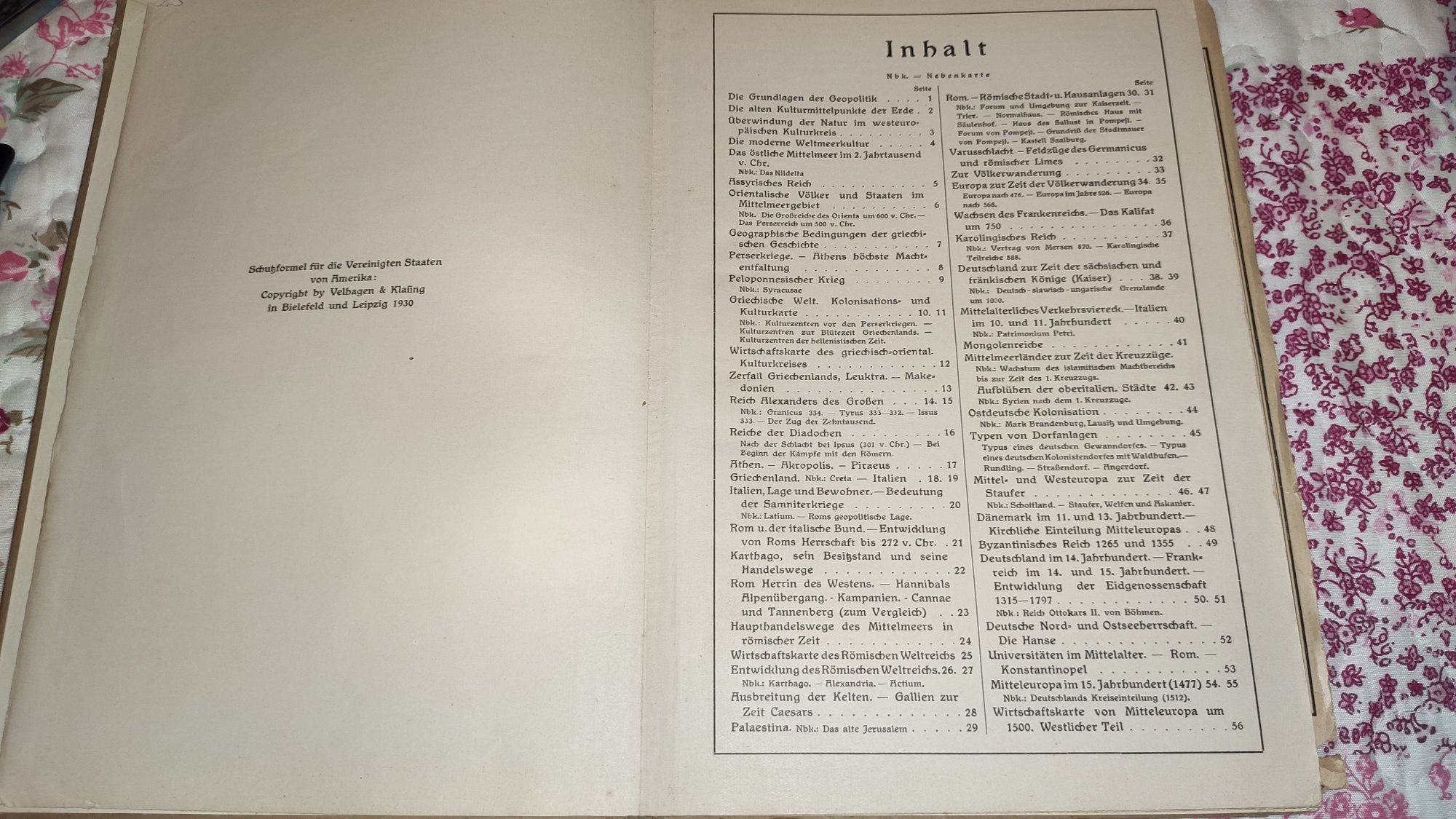 Szkolny atlas historyczny 1930 niemiecki Peble Putzgers
