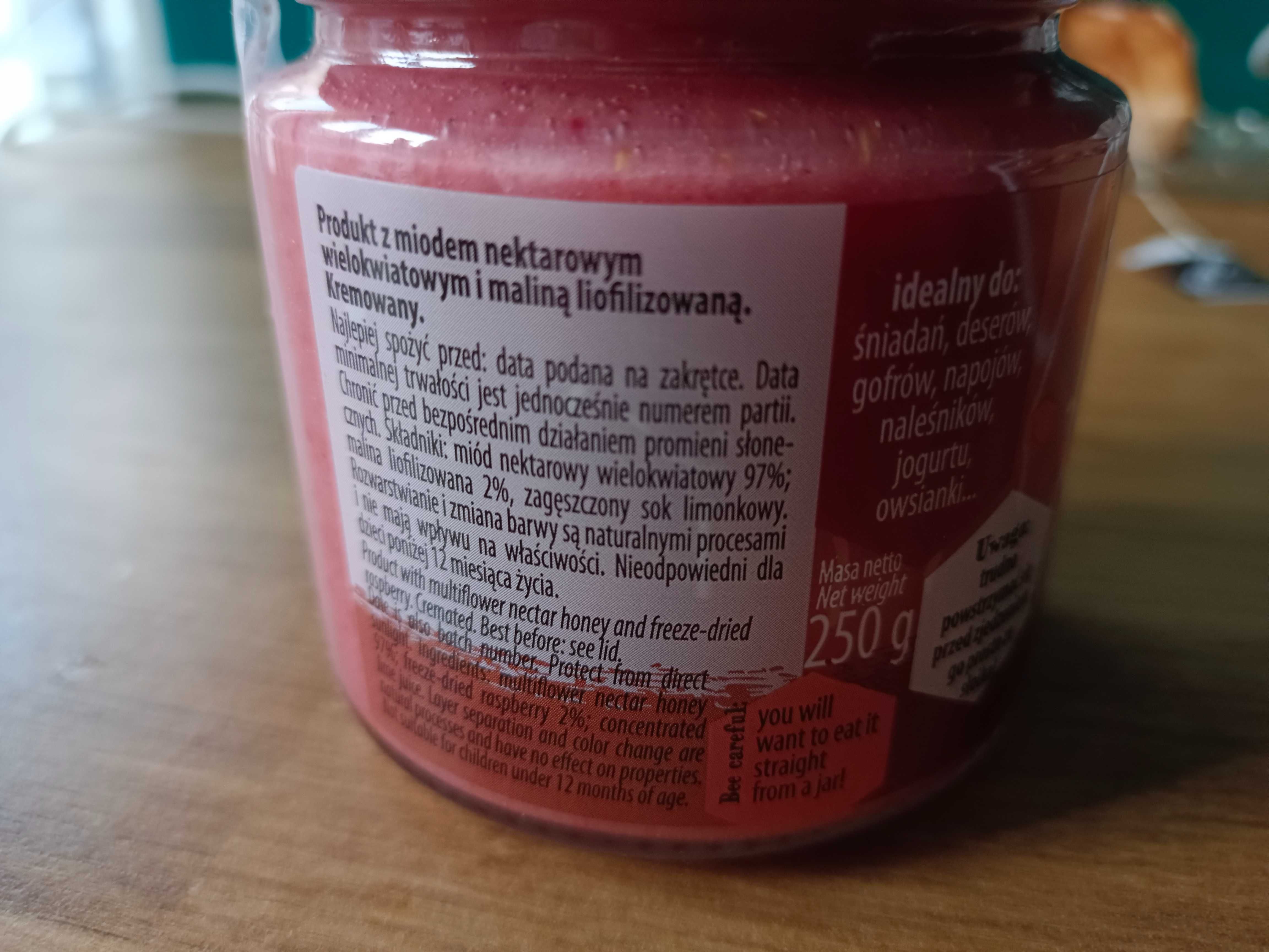 Cud Miód - Malina - 250g - Miód nektarowy wielokwiatowy z maliną