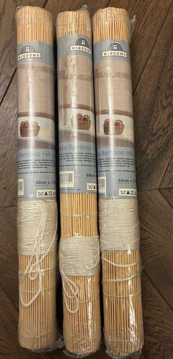 Rolety bambusowe 60 x 170 cm, nowe, 3 sztuki w cenie 1