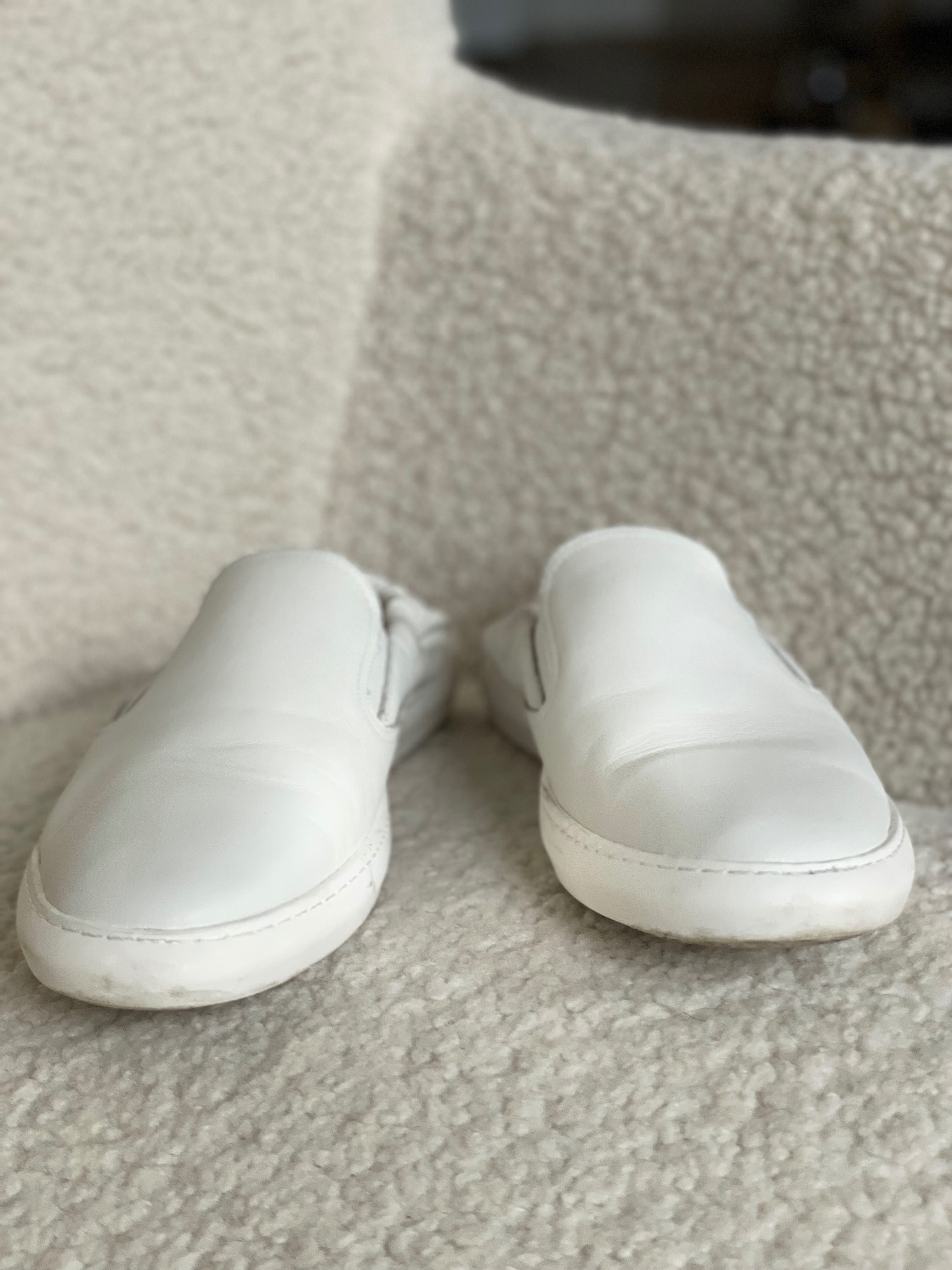 Слипоны кроссовки кеды туфли белые мужские 44 размер кожа Vitto Rossi