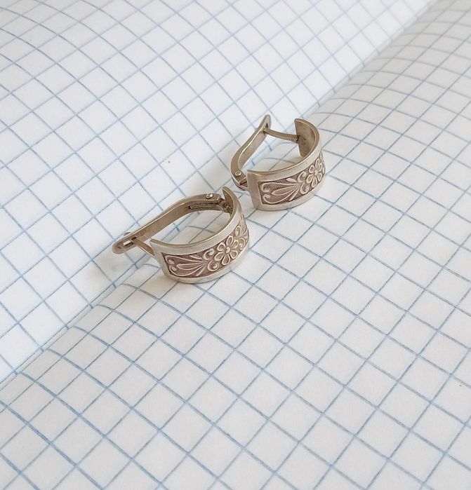 Вінтажні Сережки Срібло 875 проба. Зірочка. СССР