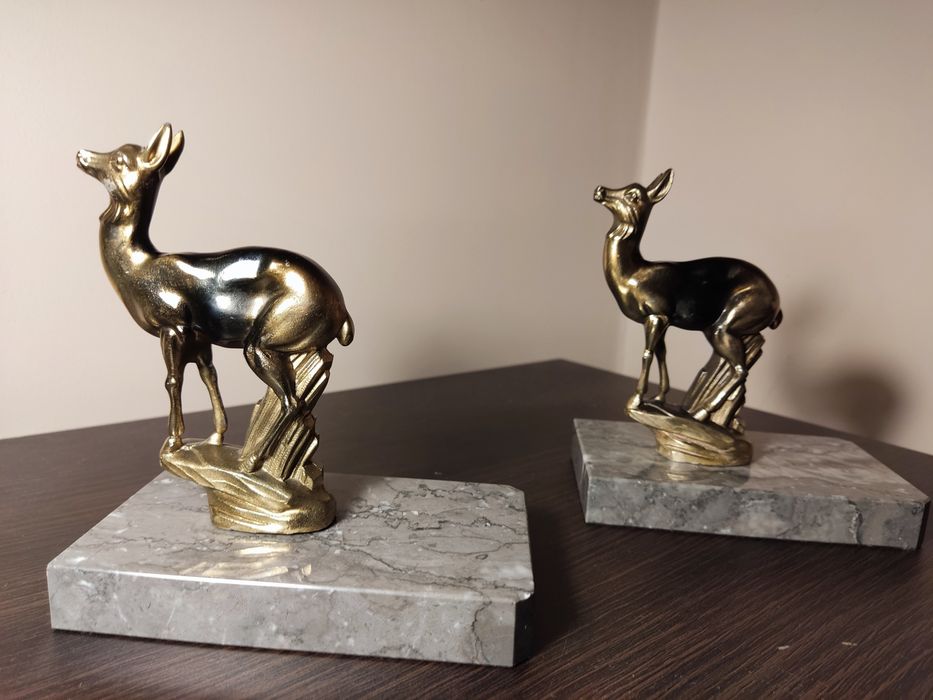 Art Deco -  jelonki na marmurowych podstawach – sygnowane TEDD
Para