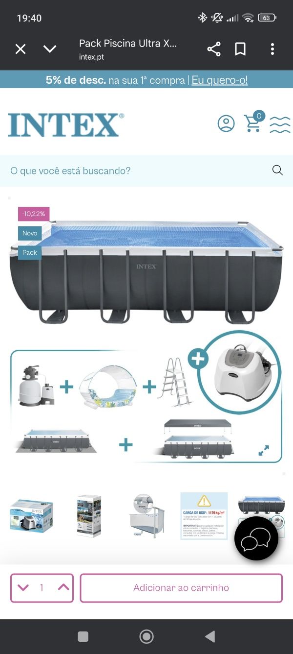 Piscina intex ultra usada