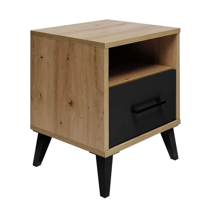 Szafka nocna z podświetlaną szufladą w różnych kolorach