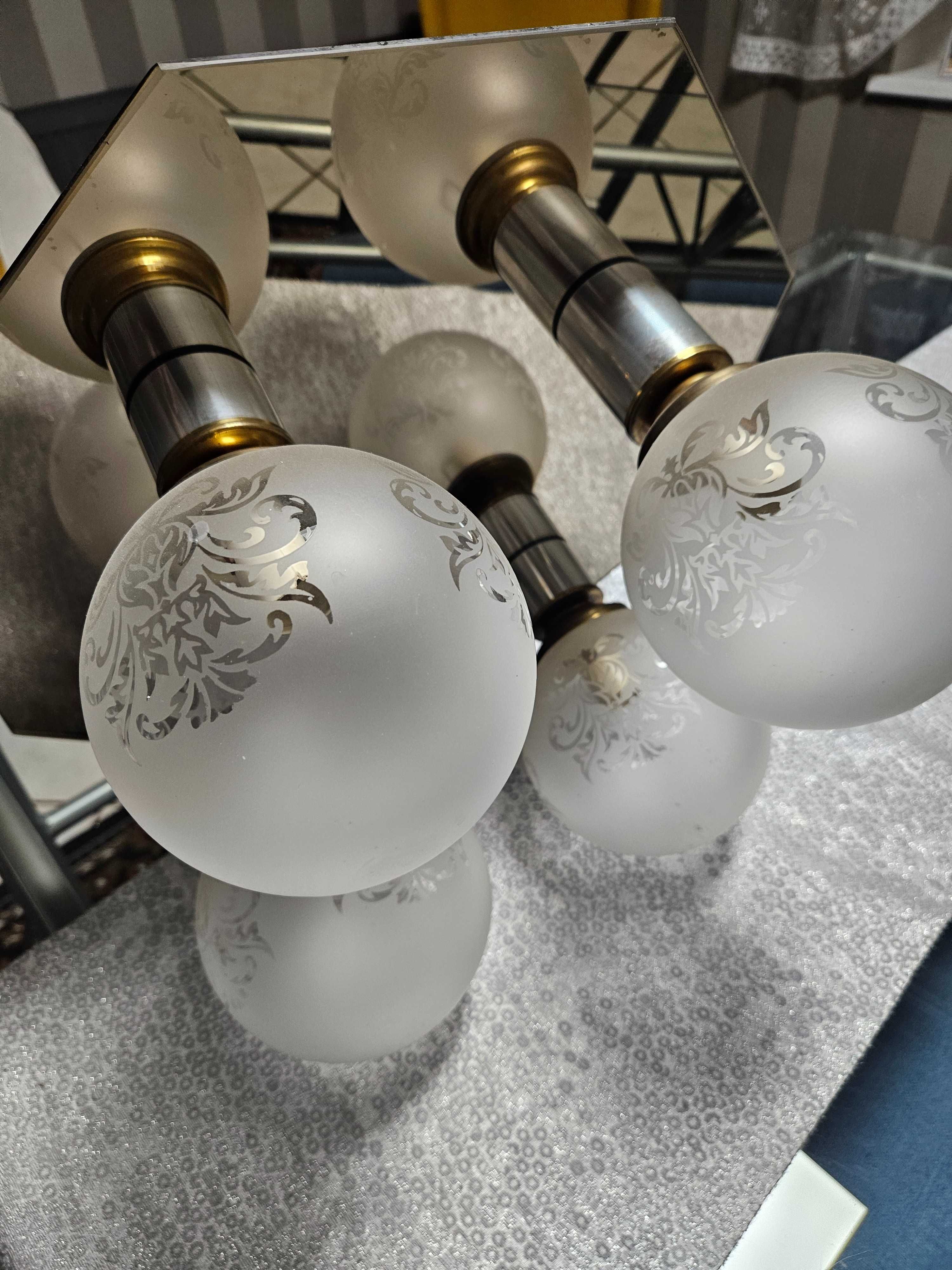 Lampa żyrandol oprawa wiszącą kule z lustrem