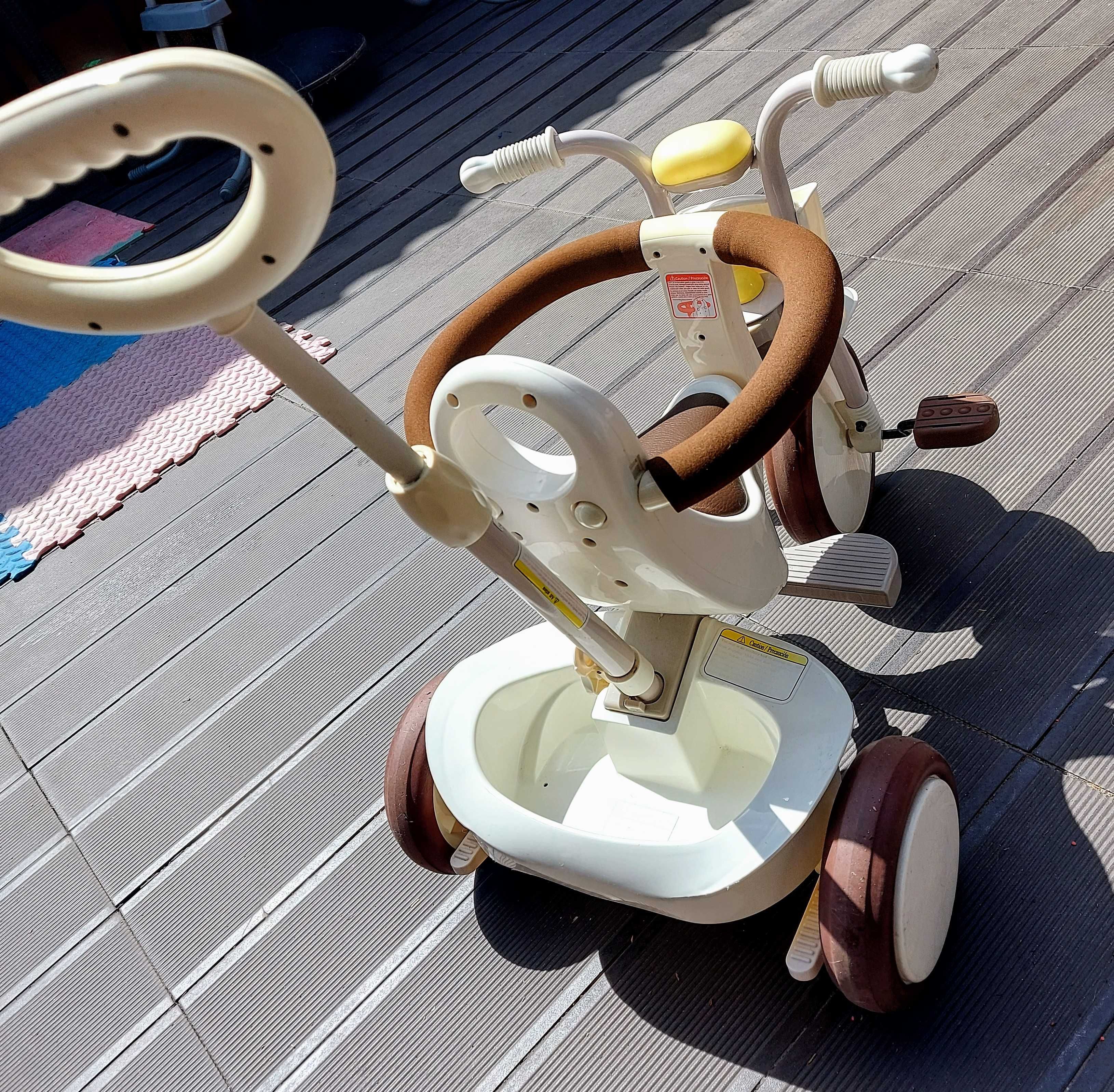Triciclo com suporte para condução pais