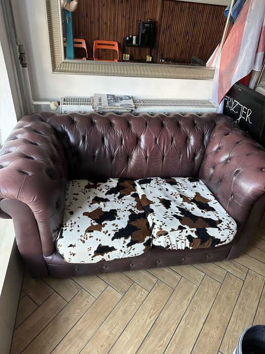 Sofa kanapa Chesterfield skóra skórzana