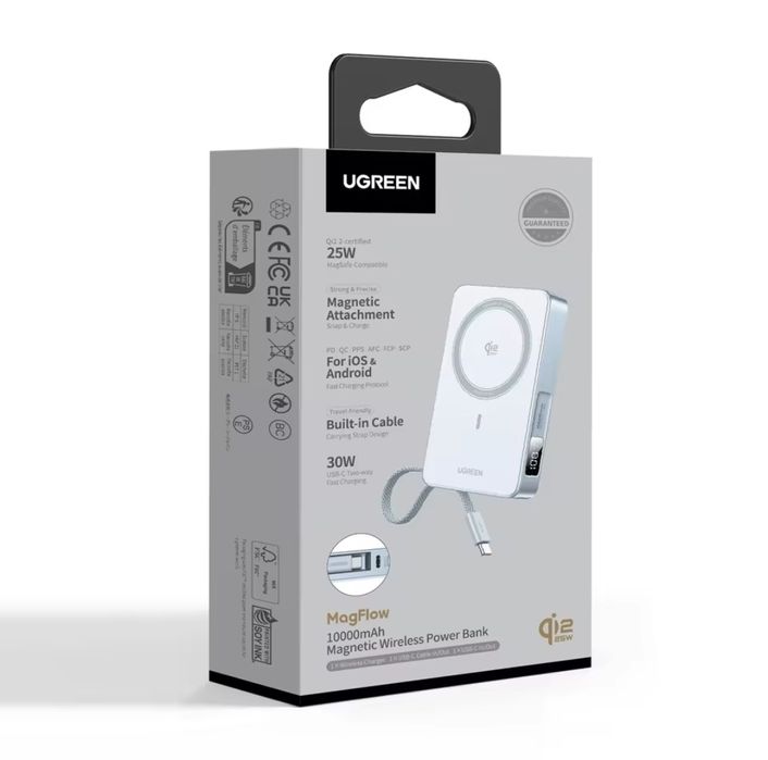 Беспроводной повербанк UGREEN MagFlow PB773 / PB775, PB761 30W, PB763