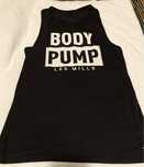 Top Reebok . Body Pump Les Mills. Cor prego e branco