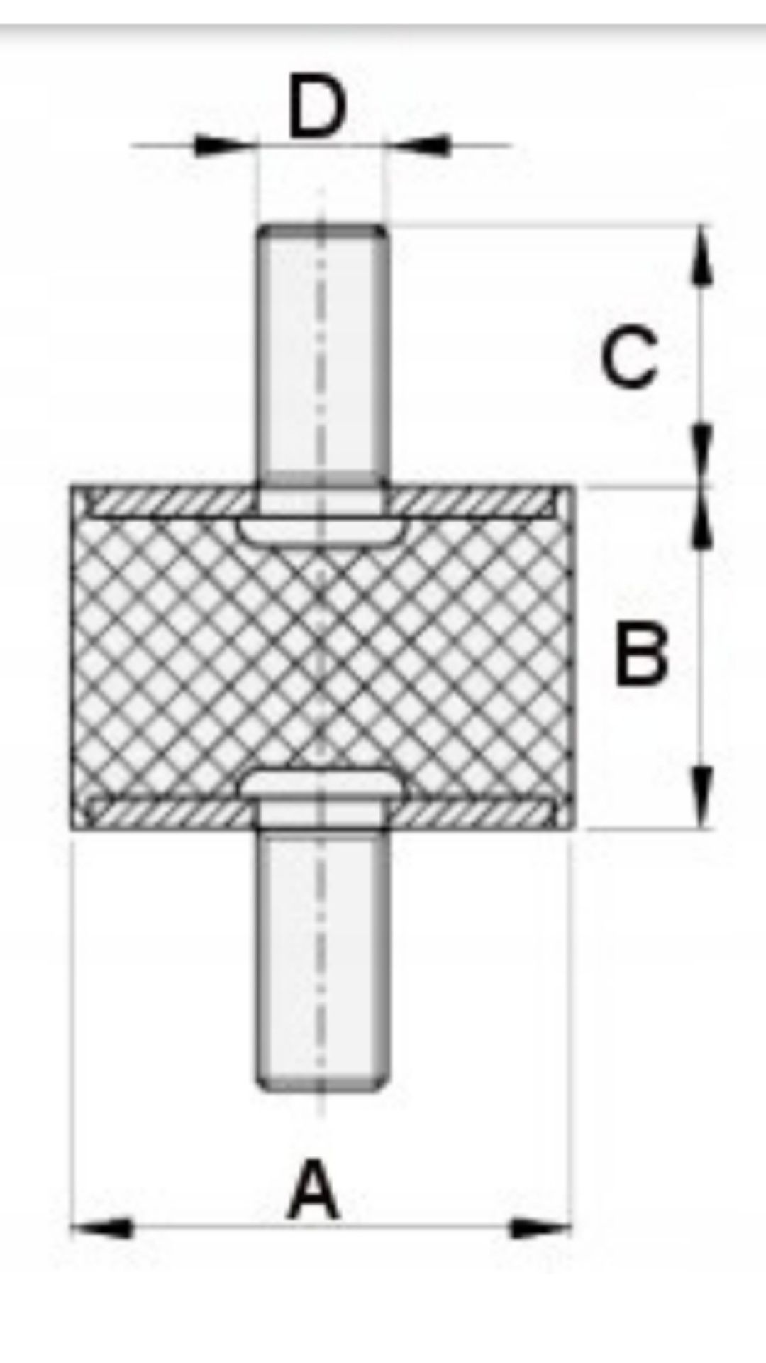 Wibroizolator -poduszka metalowo gumowa 15×25 M8 -4 szt