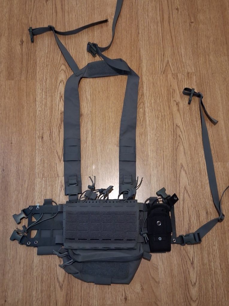 Grey Chest Rig side panels dangler pouch