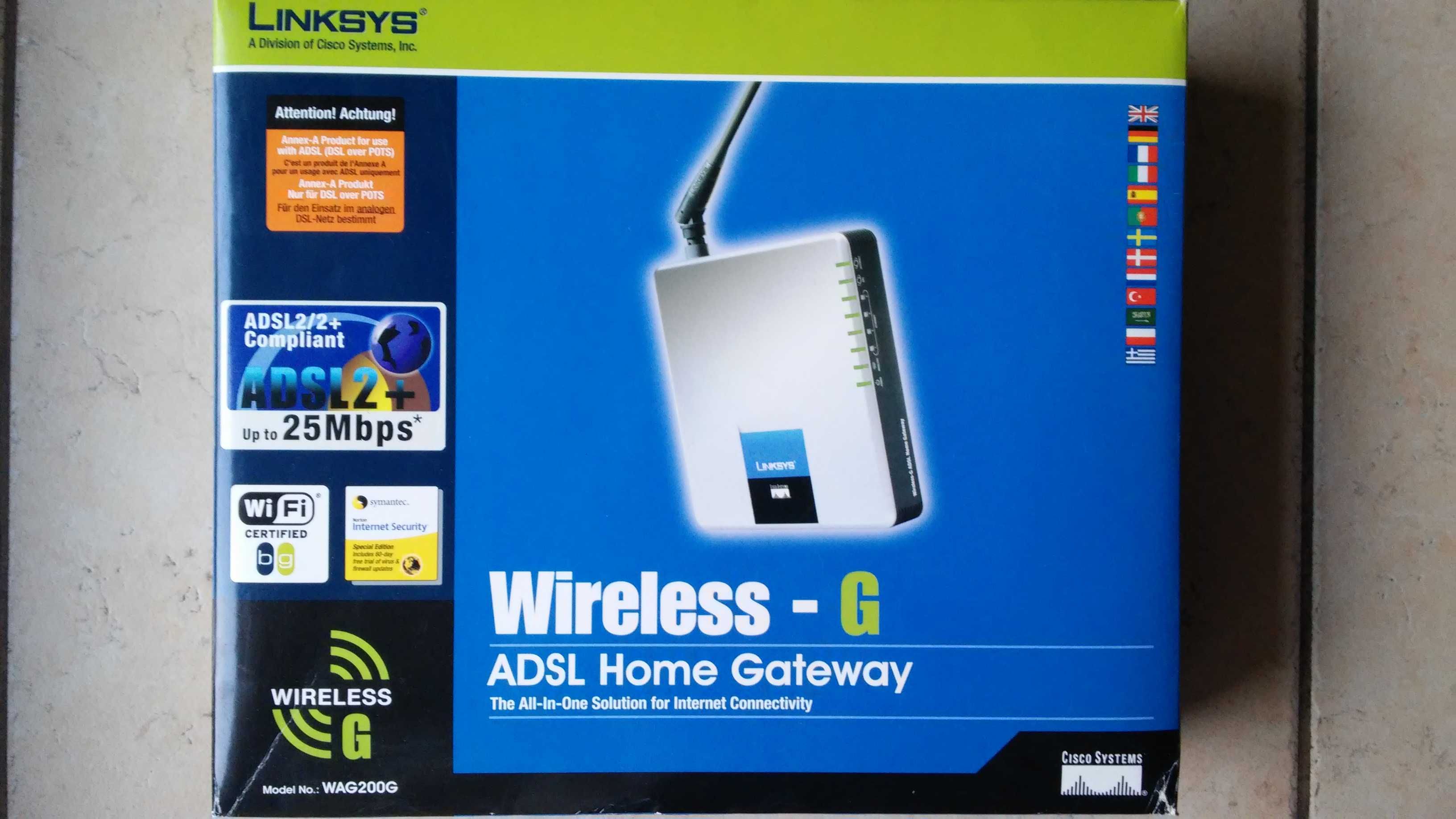 Router Linksys WAG 200G z modemem ADSL – dla np. Neostrada / Netia