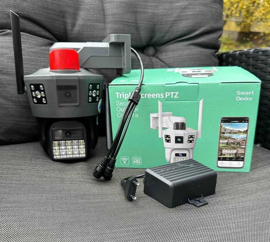 4G Камера Відеонагляду від сім-карти вулична потрійний єкран v380 8мп