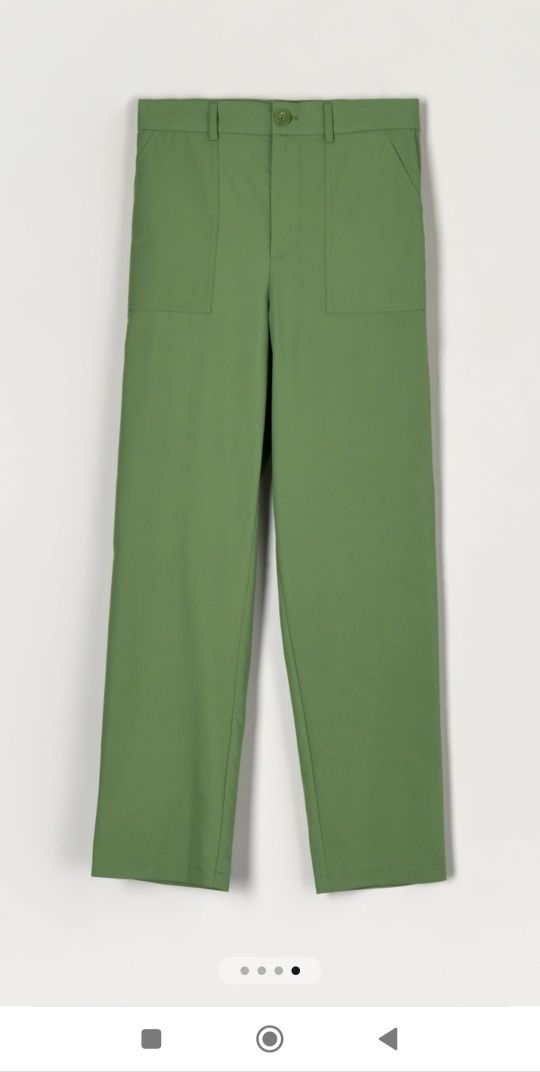 Spodnie eleganckie proste zielone XS biurowe