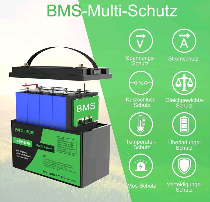 Аккумулятор LiFePO4 12,8V 100Ah с BMS, DATOU BOSS