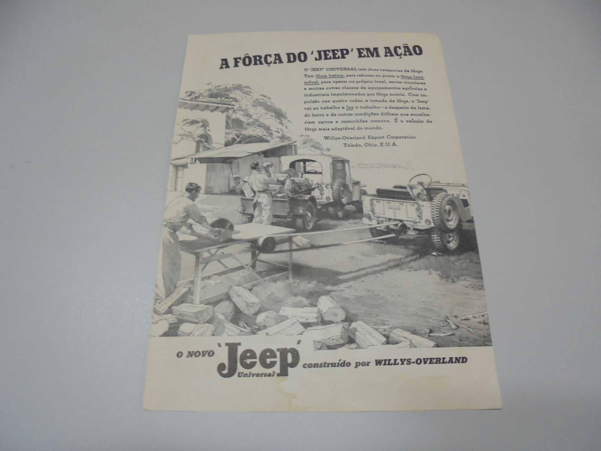 Jeep Universal Willys Overland - Publicidades anos 40