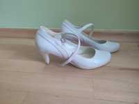 Białe buty ślubne 38, obcas 6cm