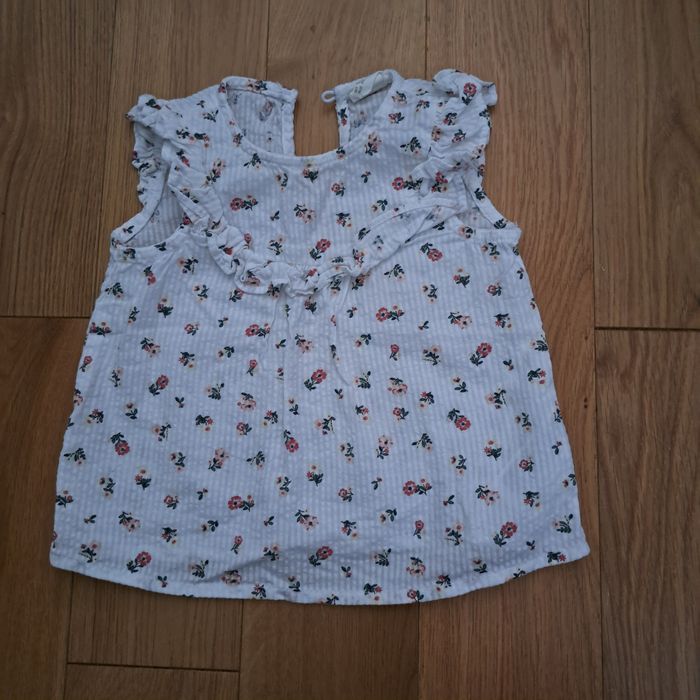 Koszulka, tshirt, tunika, HM, 68, bawełniana, muślinowa