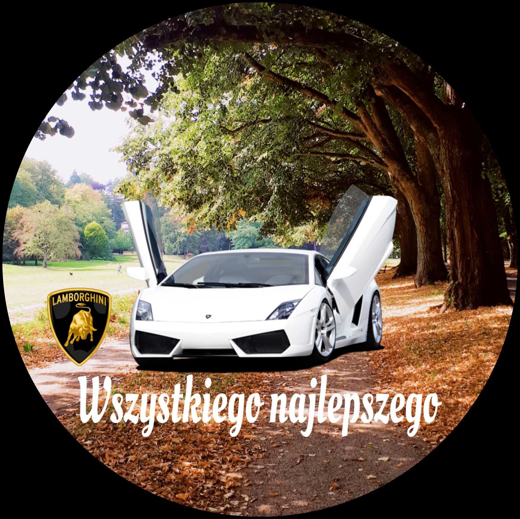 Opłatek na tort Urodziny Lamborghini Auto Logo