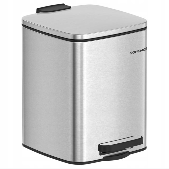Kosz na śmieci Songmics 6 l srebrny