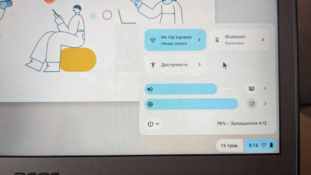 Acer Chromebook 13,5" QHD IPS i3-8130U 8/32GB хромбук андроід