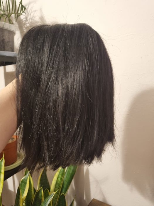 Peruka włosy naturalne ludzkie czarne włosy