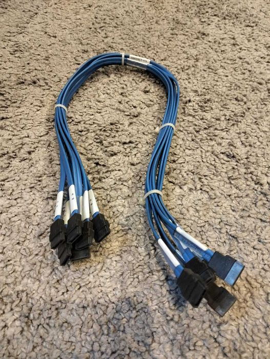 6x kabel SATA 60 cm niebieskie zestaw