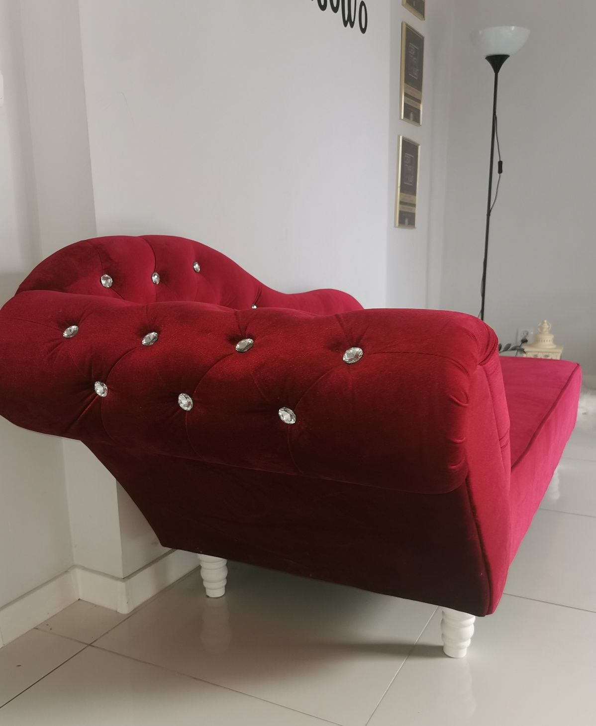 szezlong kanapa sofa tapicerowany welurowy fotel