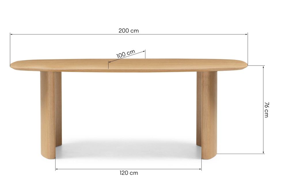 ZZ1887 - Stół do jadalni Oriento 200 cm, owalny, fornir dąb naturalny