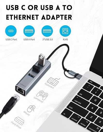 Adaptador typu-c /USB  Ethernet