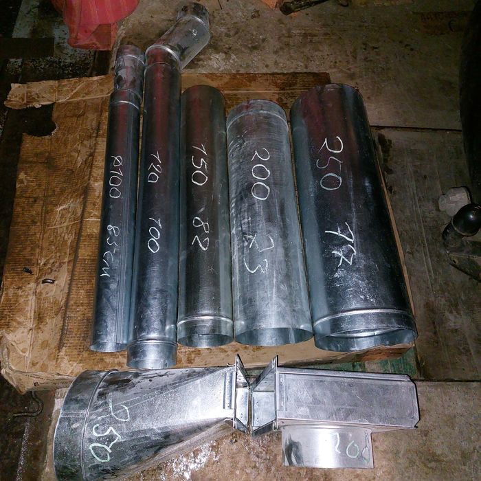 Труба оцинкована воздуховід 180мм угол 90гр, 45градусів перехід