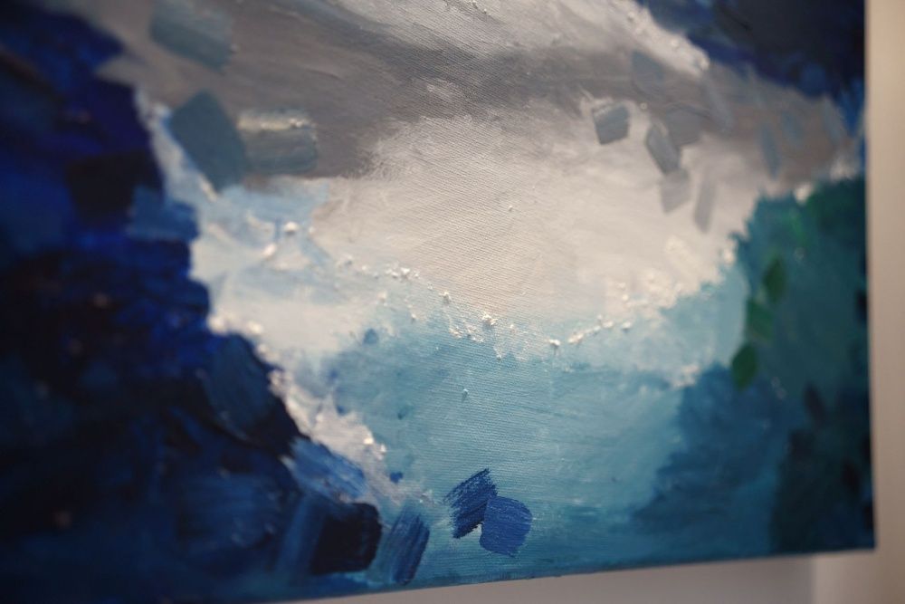 Obraz akrylowy "Spienione morze" 50x70 malowany ręcznie na płótnie