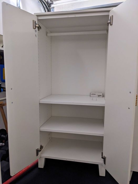 Ikea szafa SMÅSTAD biała, 60x42x132.5 cm, 2 półki i rurka/wieszak